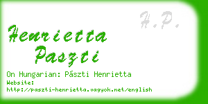 henrietta paszti business card