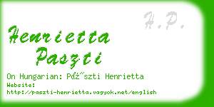 henrietta paszti business card